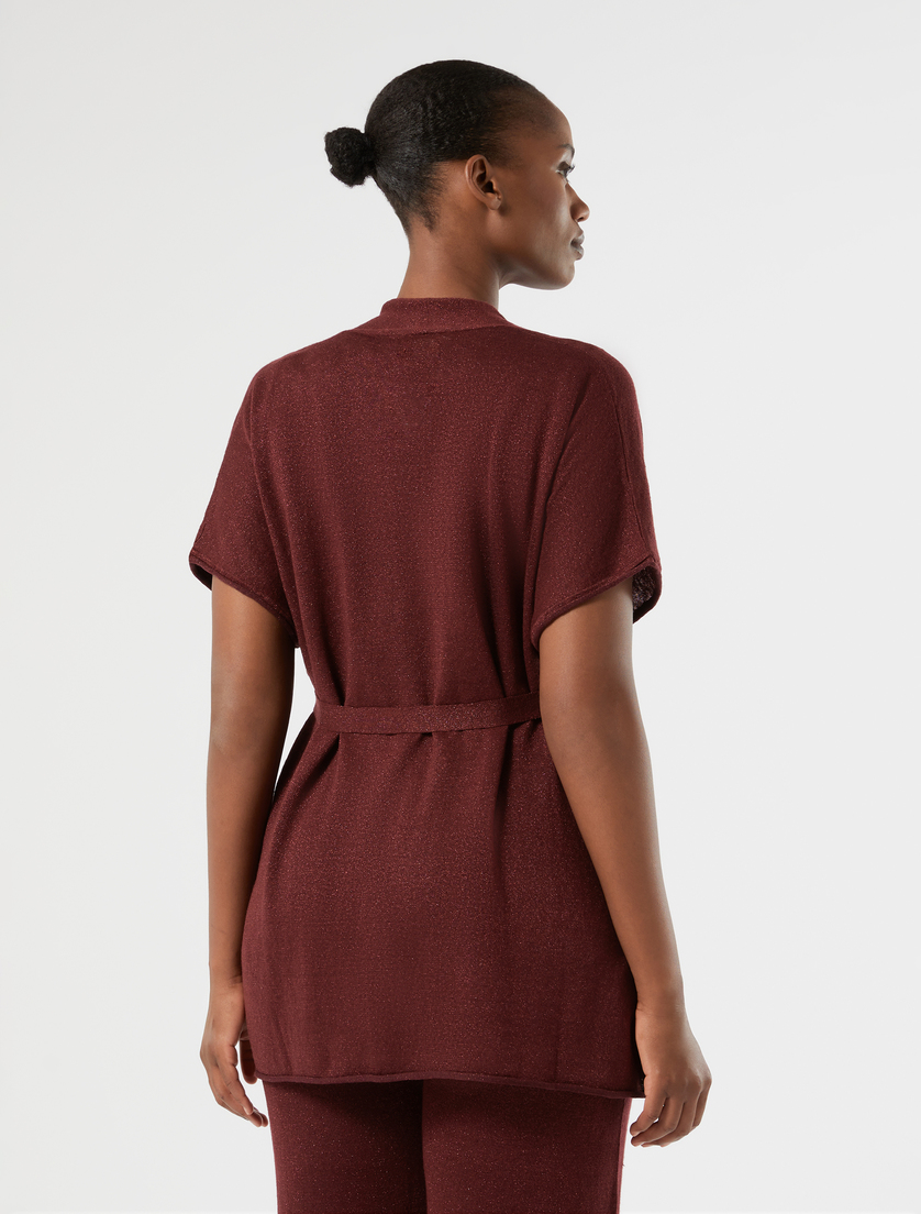 Linen knit cardigan - BORDEAUX - Marina Rinaldi - 4
