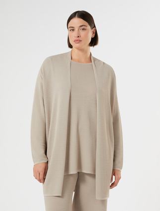 Viscose knit cardigan - TURTLEDOVE