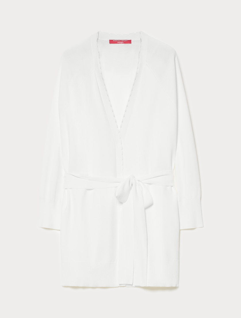 Viscose crepe cardigan - IVORY - Marina Rinaldi