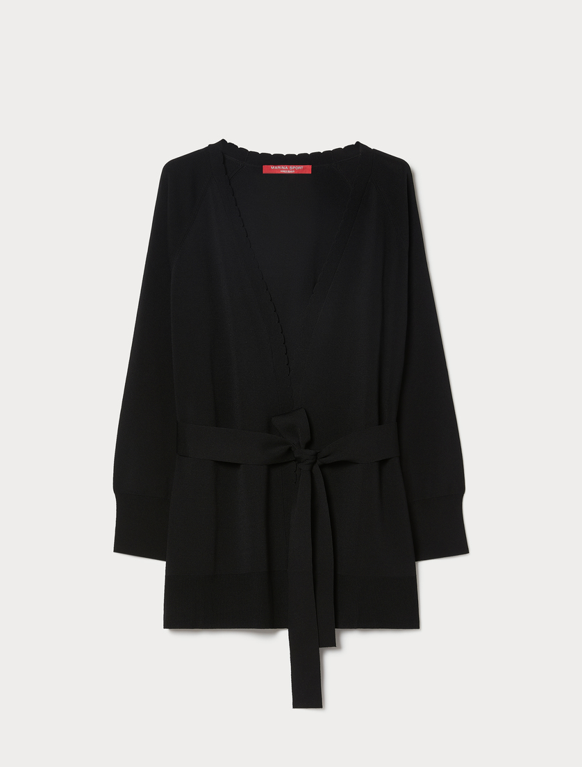 Viscose crepe cardigan - BLACK - Marina Rinaldi