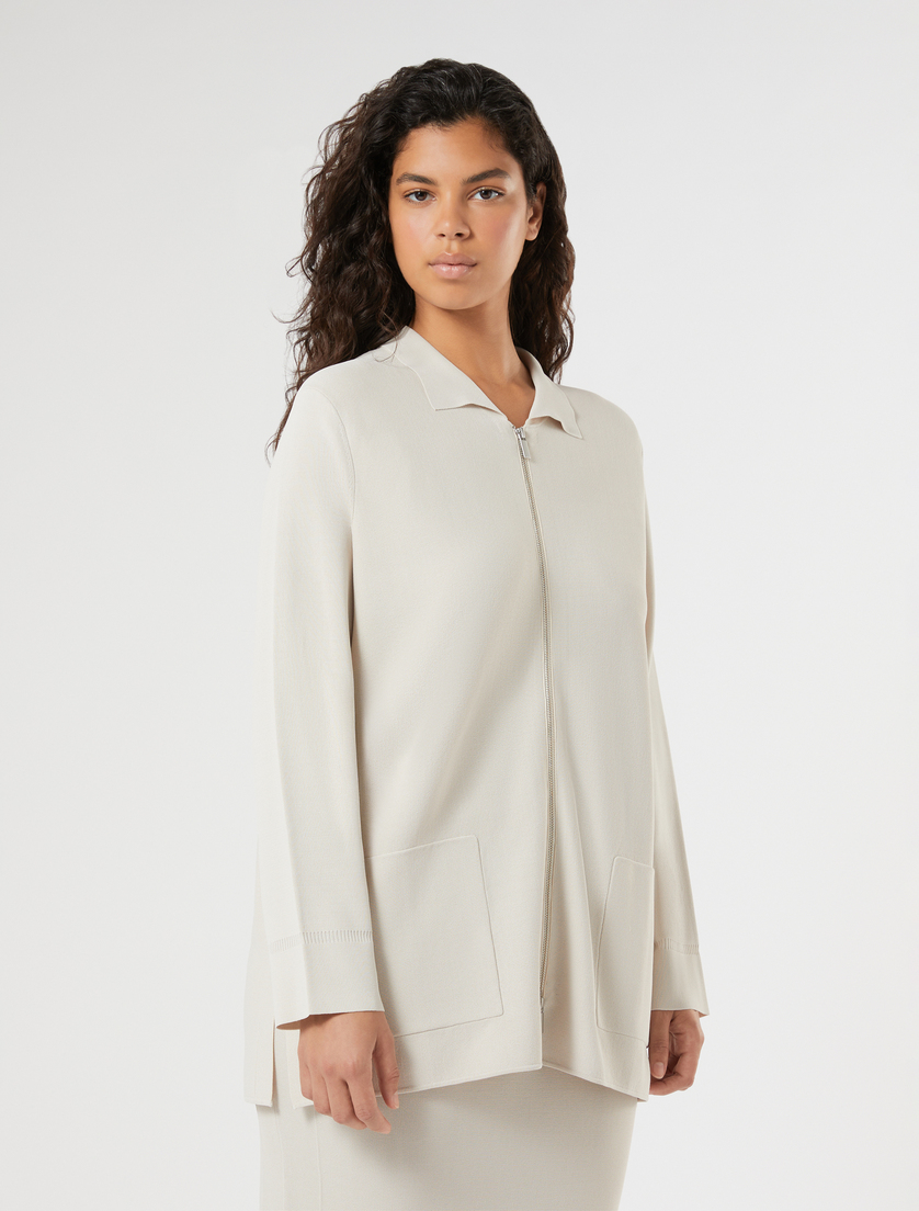 Viscose pocket cardigan - ECRU - Marina Rinaldi - 3