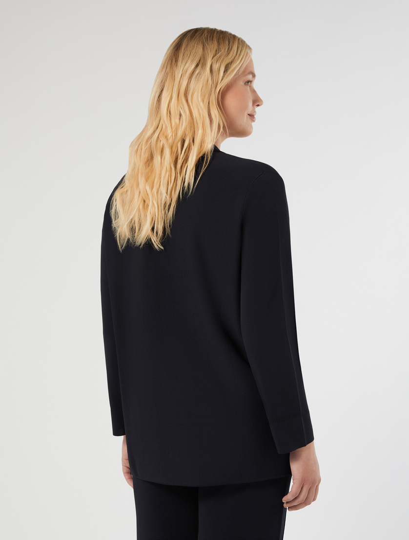 Viscose pocket cardigan - MIDNIGHTBLUE - Marina Rinaldi - 4