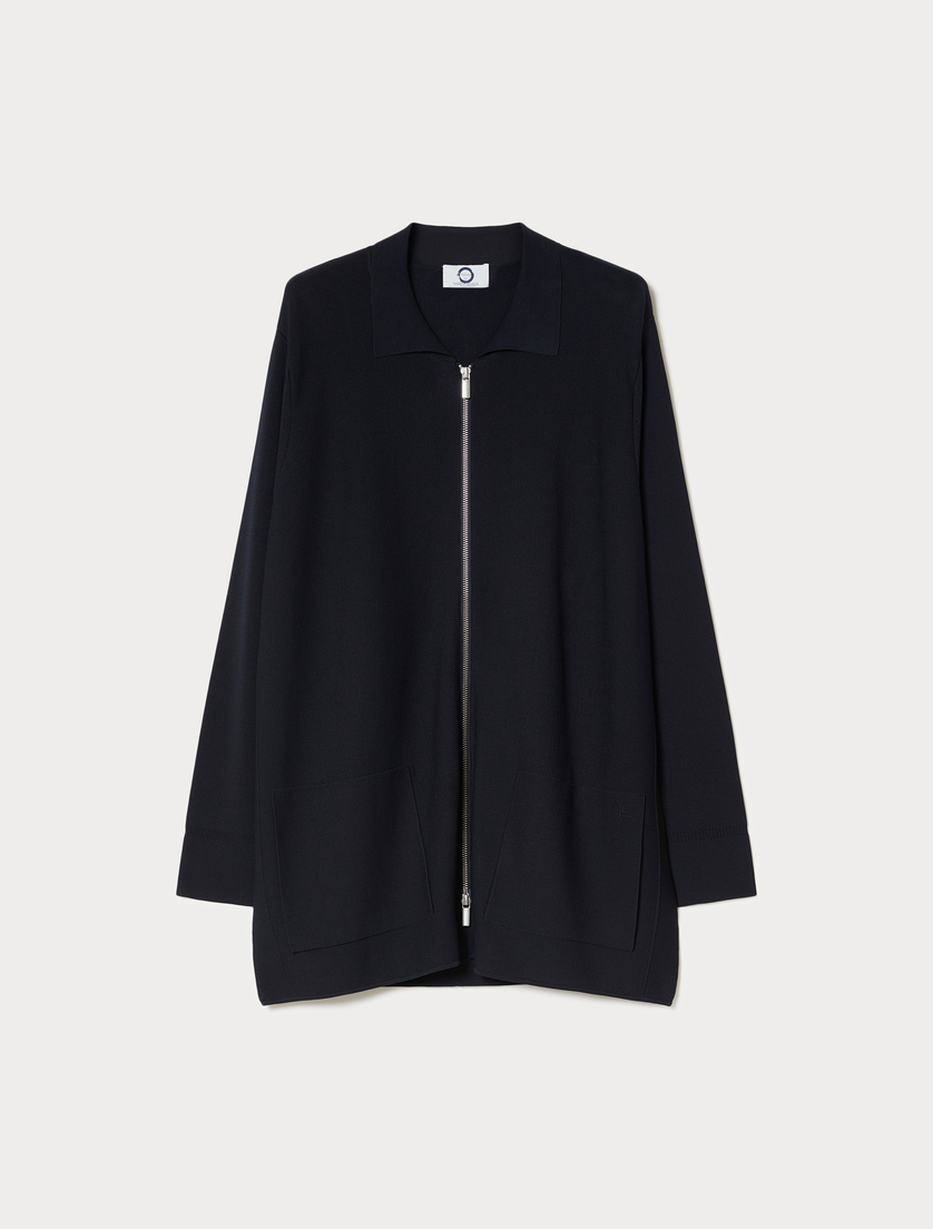 Viscose pocket cardigan - MIDNIGHTBLUE - Marina Rinaldi
