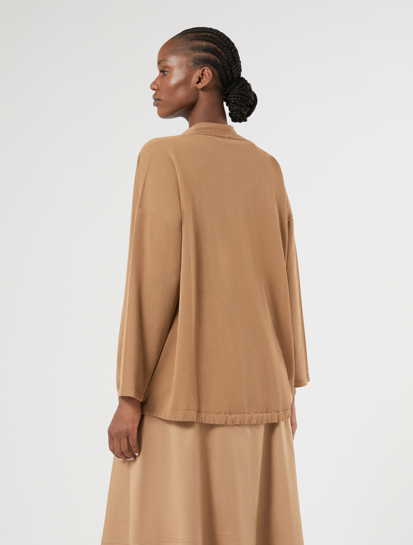 Cardigan en crêpe de viscose - BISCUIT - Marina Rinaldi - 4