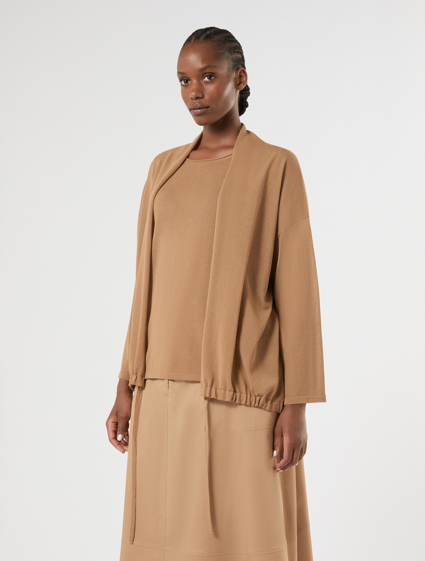 Cardigan en crêpe de viscose - BISCUIT - Marina Rinaldi - 3