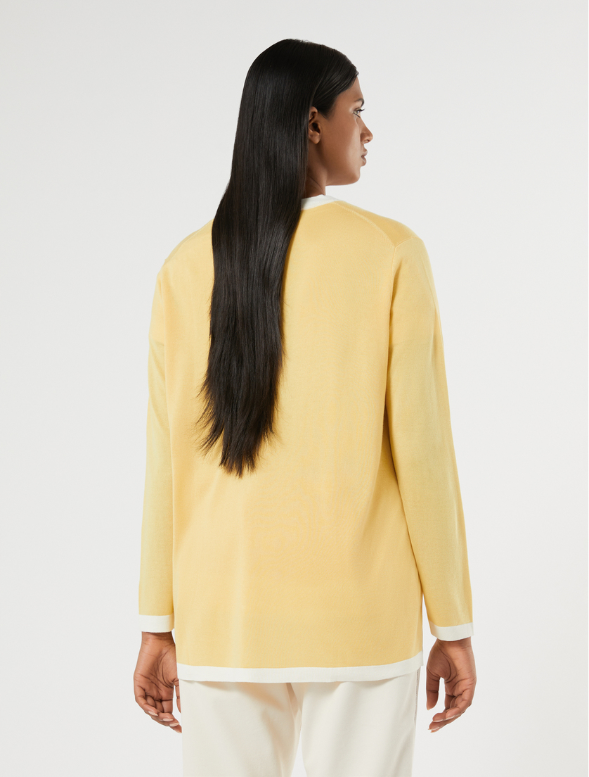 Silk and cashmere cardigan - YELLOW - Marina Rinaldi - 4