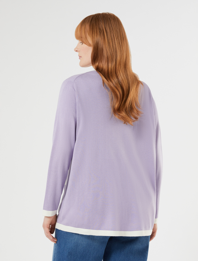Silk and cashmere cardigan - LILAC - Marina Rinaldi - 4