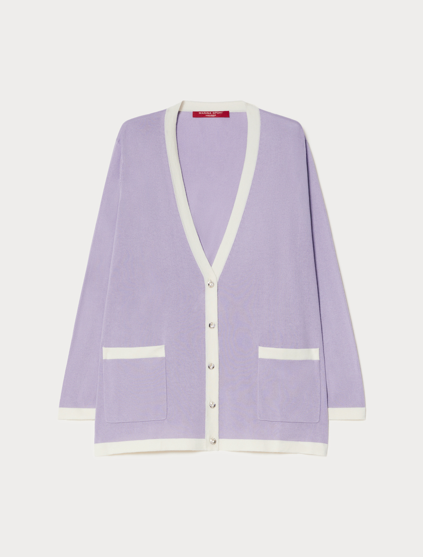 Silk and cashmere cardigan - LILAC - Marina Rinaldi