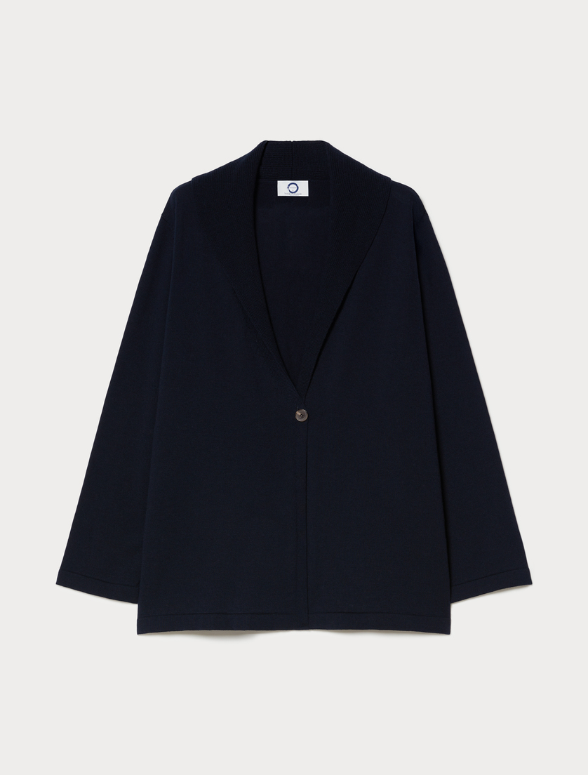 Wool cardigan - MIDNIGHTBLUE - Marina Rinaldi