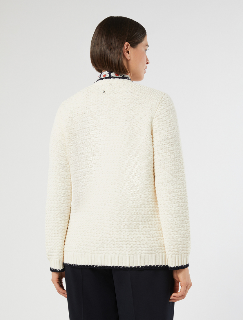 Cardigan aus Baumwolle - ELFENBEINFARBEN - Marina Rinaldi - 4