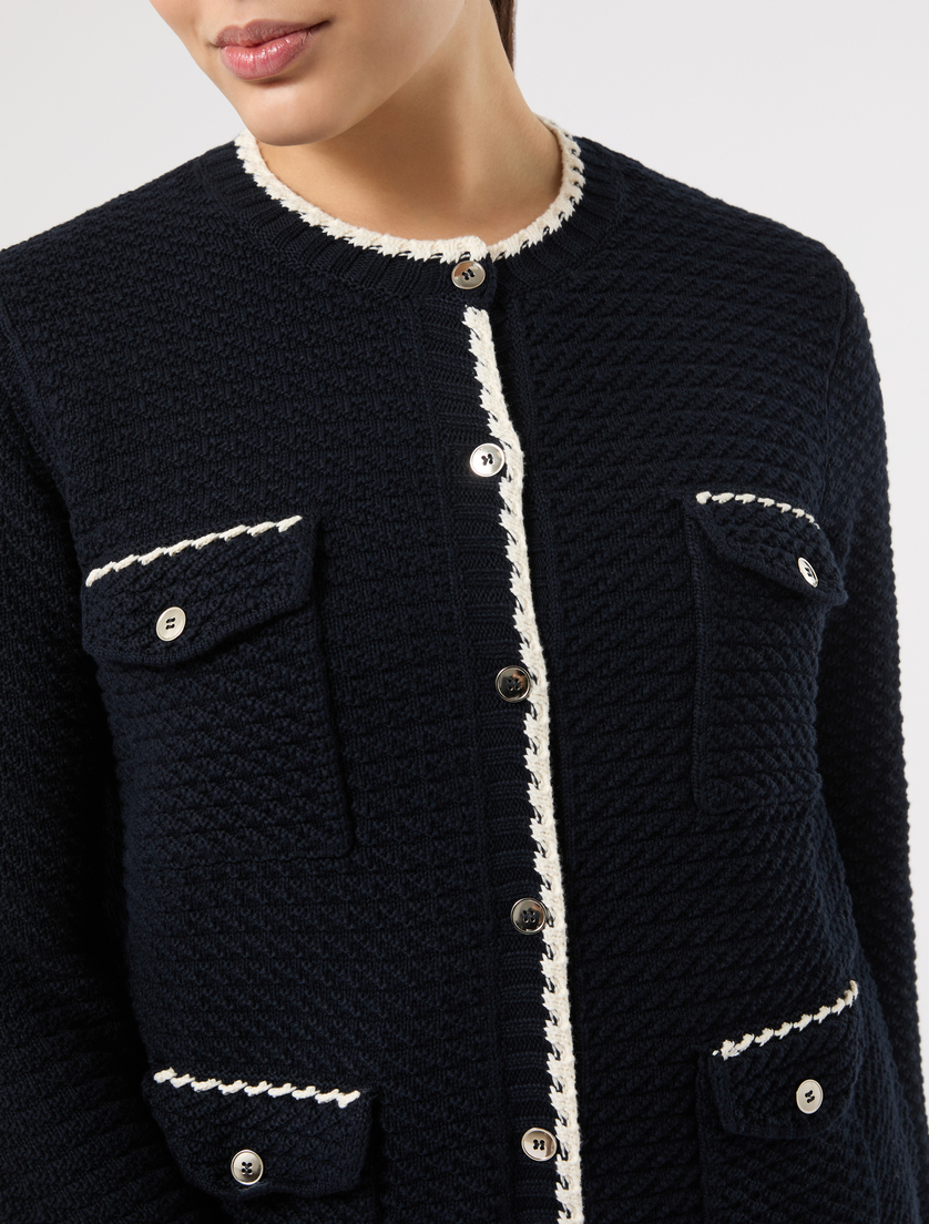 Cardigan in cotone - BLU - Marina Rinaldi - 5