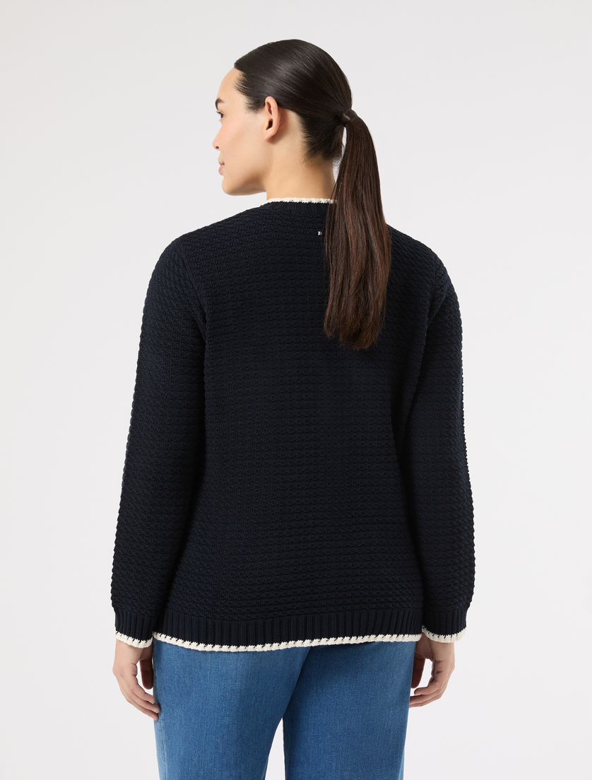 Cardigan in cotone - BLU - Marina Rinaldi - 4