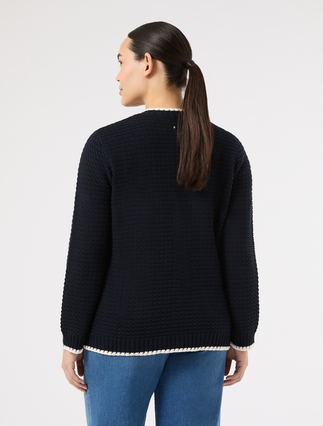 Cotton cardigan - NAVY - Marina Rinaldi - 4