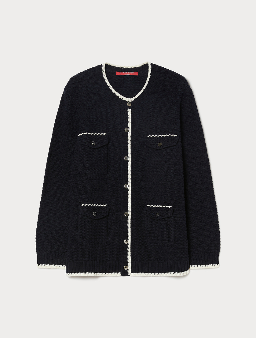 Cardigan in cotone - BLU - Marina Rinaldi