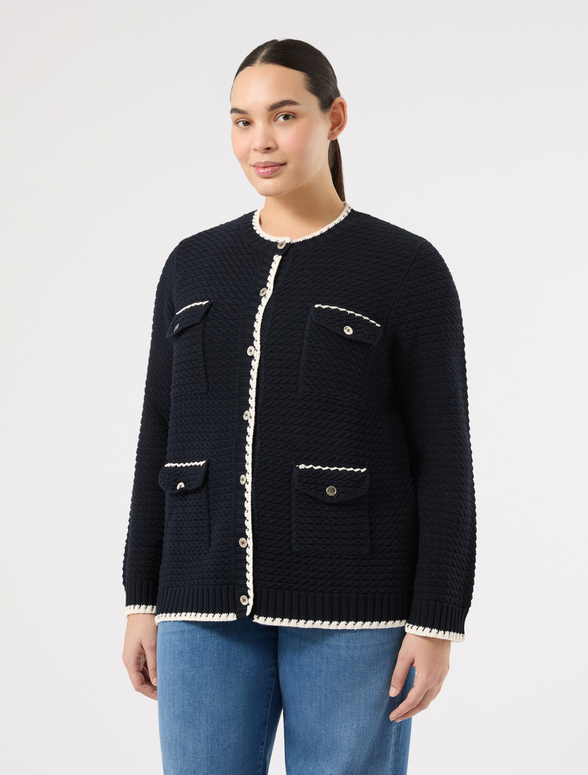 Cardigan in cotone - BLU - Marina Rinaldi - 3