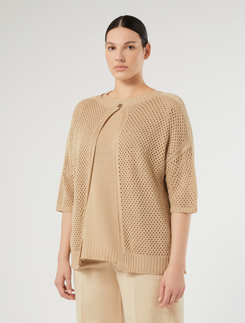 Cotton cardigan - SAND - Marina Rinaldi - 3