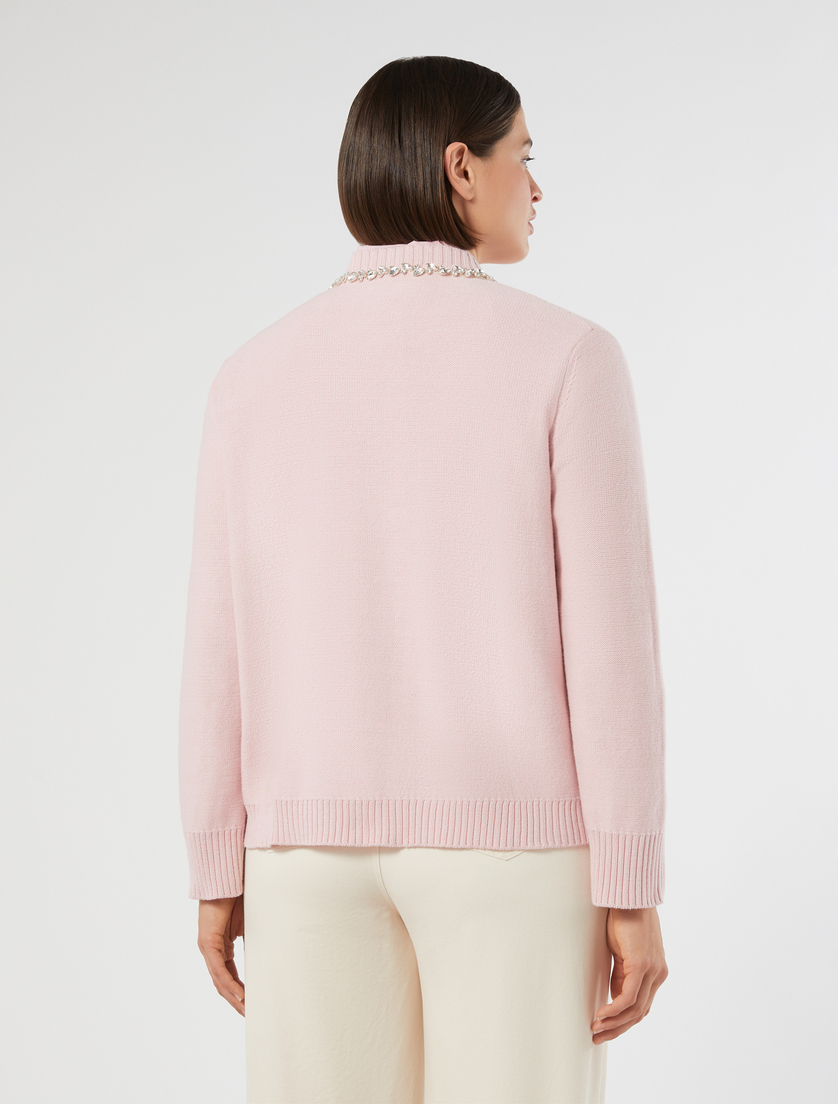 Κεντητή βαμβακερή ζακέτα - ΡΟΖ - Marina Rinaldi - 4