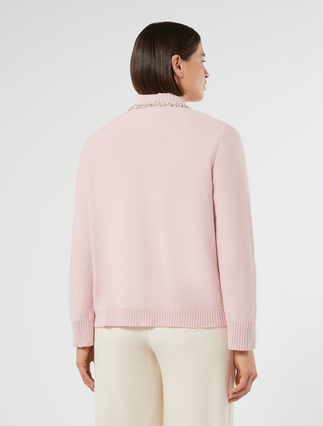 Embroidered cotton cardigan - PINK - Marina Rinaldi - 4