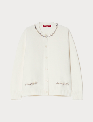 Cardigan in cotone con ricamo - Marina Rinaldi