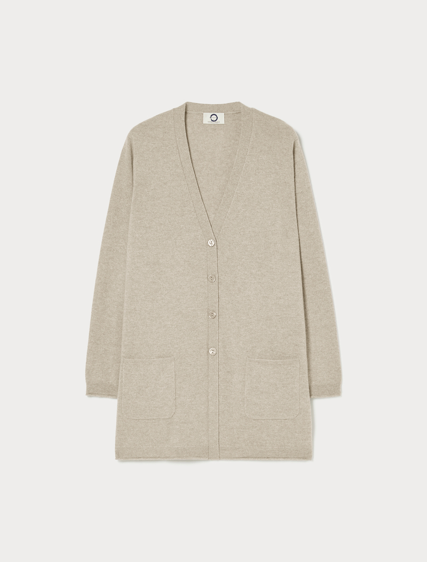 Pure cashmere cardigan - BEIGE - Marina Rinaldi