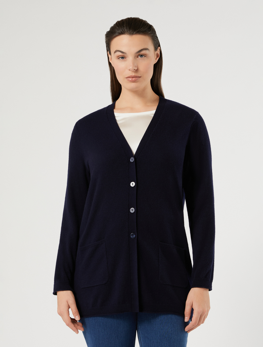 Pure cashmere cardigan - MIDNIGHTBLUE - Marina Rinaldi - 3