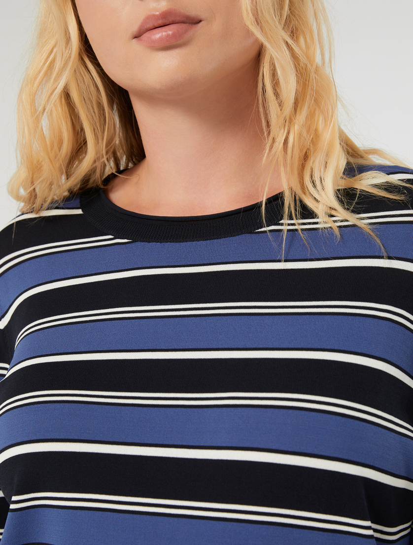 Striped viscose sweater - MIDNIGHTBLUE - Marina Rinaldi - 5