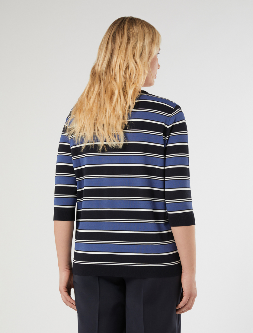 Striped viscose sweater - MIDNIGHTBLUE - Marina Rinaldi - 4