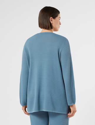 Sweter z wiskozy - SZARONIEBIESKI - Marina Rinaldi - 4