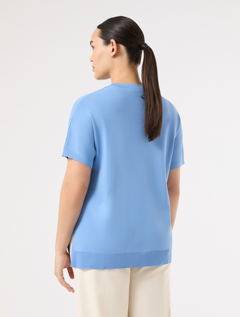 Viscose crepe sweater - LIGHT BLUE - Marina Rinaldi - 4