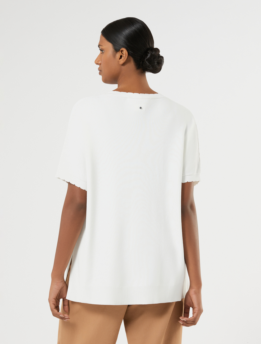 Viscose crepe sweater - IVORY - Marina Rinaldi - 4