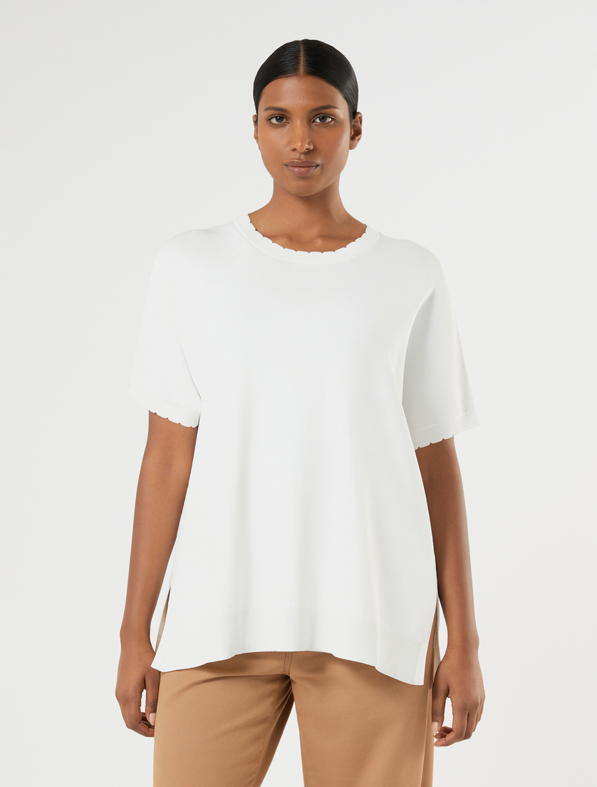 Viscose crepe sweater - IVORY - Marina Rinaldi - 3