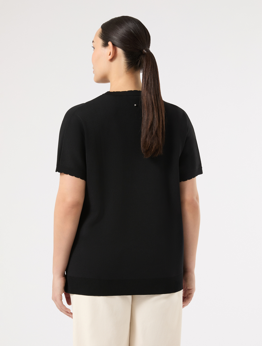 Viscose crepe sweater - BLACK - Marina Rinaldi - 4