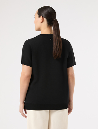 Viscose crepe sweater - BLACK - Marina Rinaldi - 4