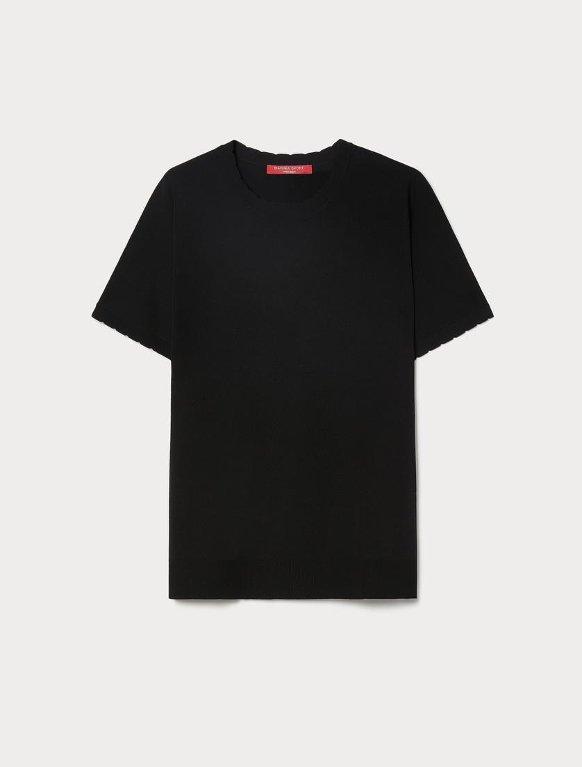 Viscose crepe sweater - BLACK - Marina Rinaldi