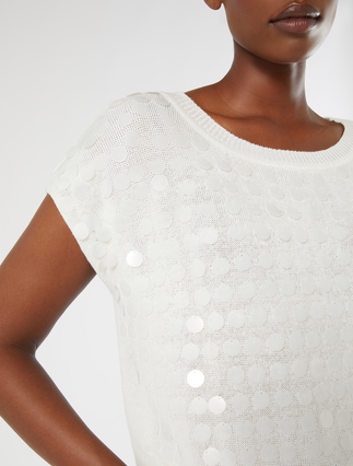 Linen and viscose yarn sweater - IVORY - Marina Rinaldi - 5