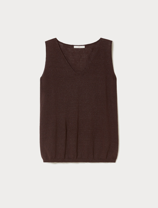 Linen and lurex knit vest top - Marina Rinaldi