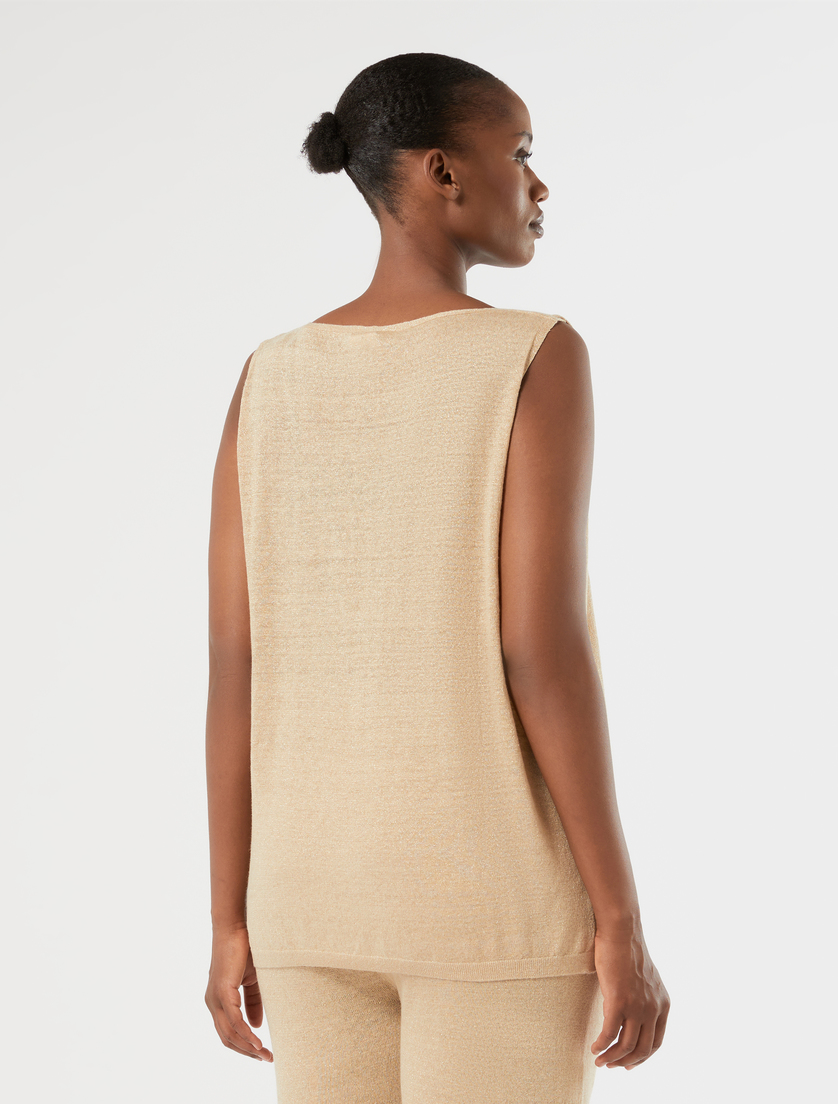 Stricktop aus Leinen und Lurex - KAMEL - Marina Rinaldi - 4