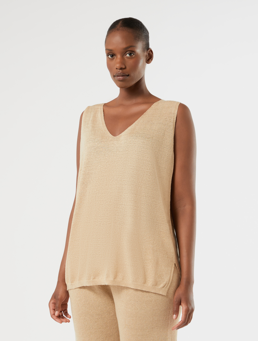 Stricktop aus Leinen und Lurex - KAMEL - Marina Rinaldi - 3