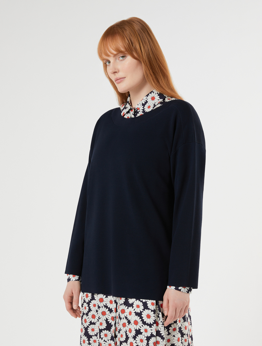 Cotton and modal sweater - NAVY - Marina Rinaldi - 3