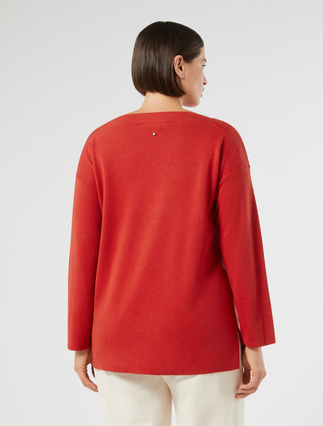 Cotton and modal sweater - RED - Marina Rinaldi - 4