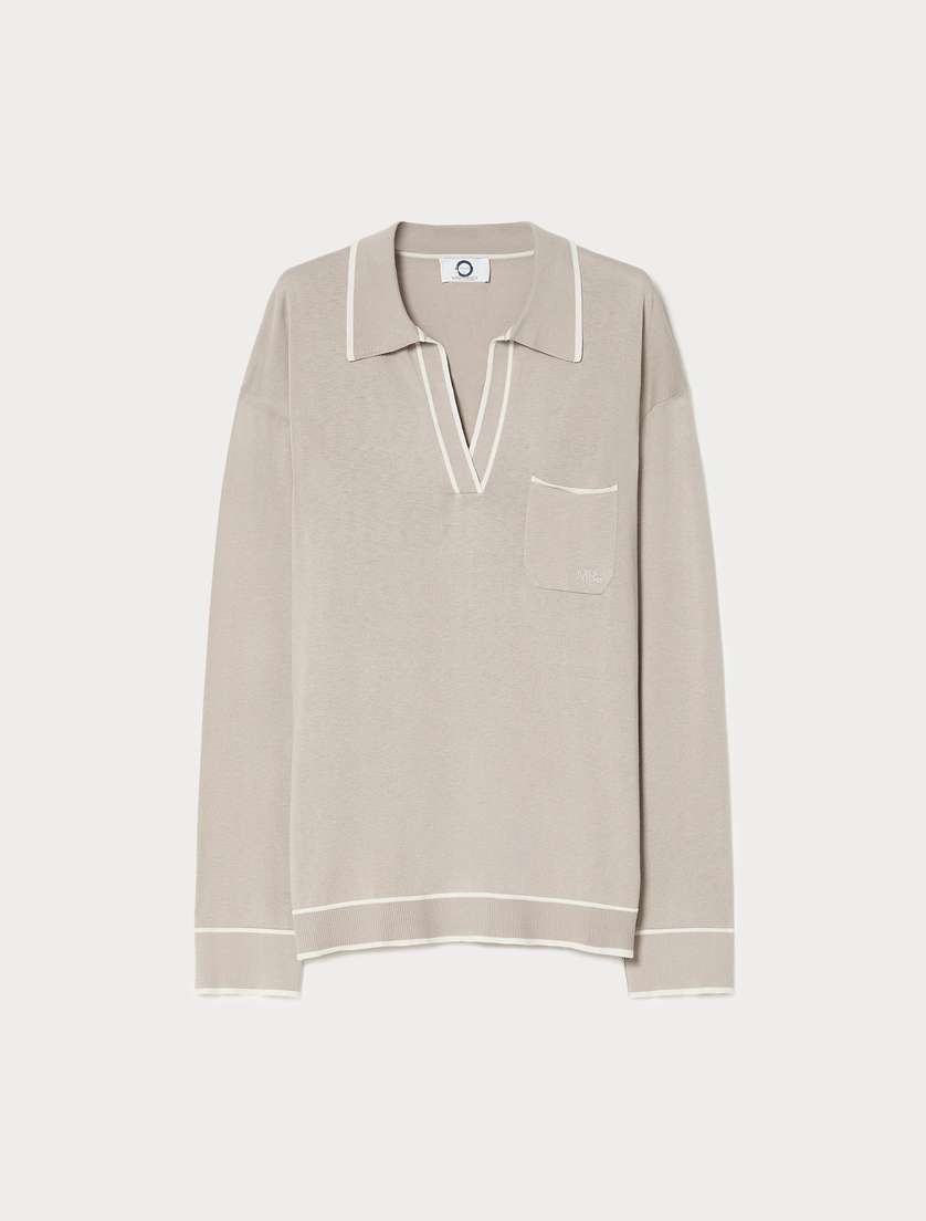 Maglia in seta e cotone - TORTORA - Marina Rinaldi