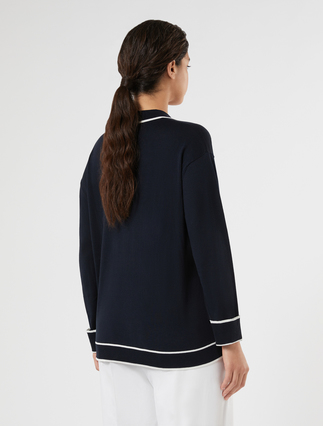 Silk and cotton sweater - MIDNIGHTBLUE - Marina Rinaldi - 4