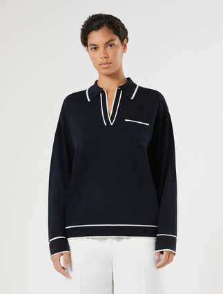 Maglia in seta e cotone - BLU NOTTE