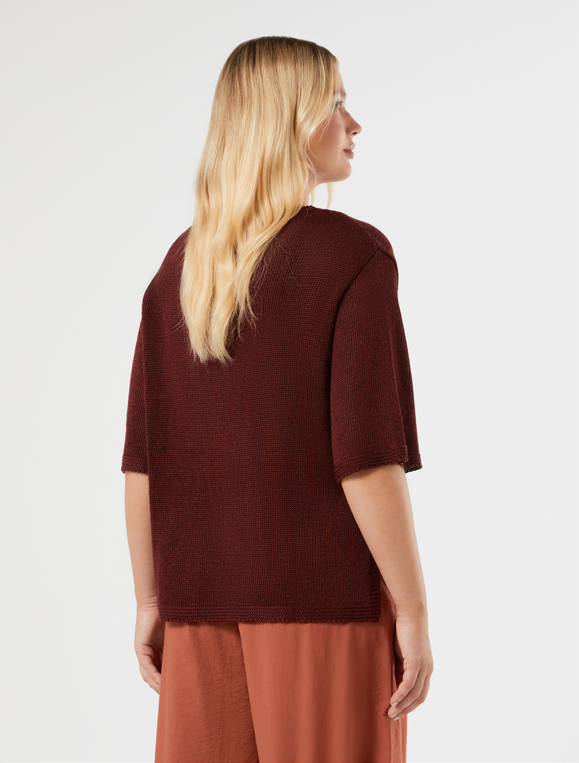 Linen cordonnet sweater - BORDEAUX - Marina Rinaldi - 4
