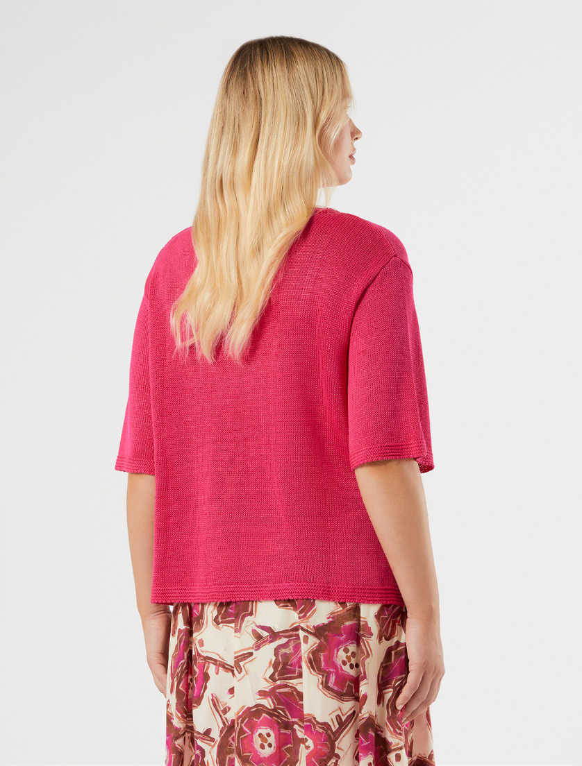 Linen cordonnet sweater - FUCHSIA - Marina Rinaldi - 4