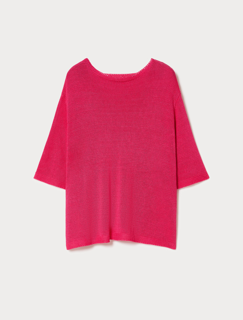 Linen cordonnet sweater - FUCHSIA - Marina Rinaldi
