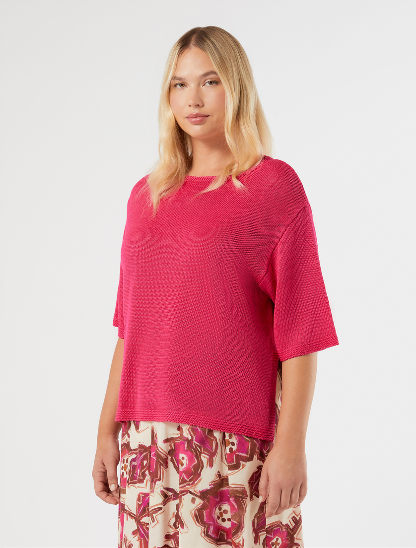 Linen cordonnet sweater - FUCHSIA - Marina Rinaldi - 3