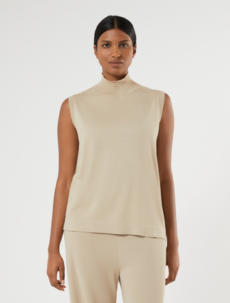 Cotton and modal sweater - BEIGE