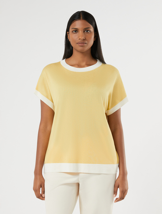 Silk and cashmere sweater - YELLOW