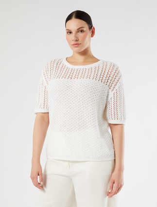 Cotton sweater - OPTICAL WHITE - Marina Rinaldi - 3